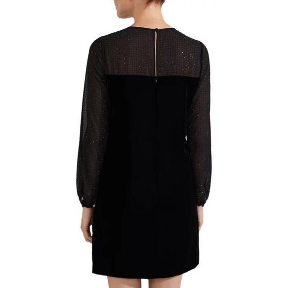 NWT HOBBS LONDON ZARIAH DRESS 🌞 Current Season 🌞 Velvet Black Rhinestone sz 12 - Picture 2 of 6
